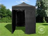 Tente pliante FleXtents PRO 2x2m Noir, avec 4 cotés