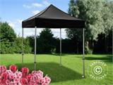 Faltzelt FleXtents PRO 2x2m Schwarz, mit 4 Seitenwänden