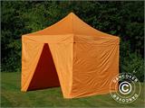 Faltzelt FleXtents PRO 3x3m Orange, mit 4 Seitenwänden