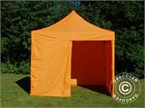 Vouwtent/Easy up tent FleXtents PRO 3x3m Oranje, inkl. 4 Zijwanden
