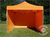 Tente pliante FleXtents PRO 3x3m Orange, avec 4 cotés