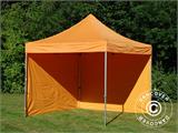 Vouwtent/Easy up tent FleXtents PRO 3x3m Oranje, inkl. 4 Zijwanden