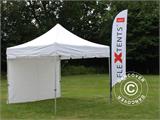 Vouwtent/Easy up tent FleXtents PRO "Peaked" 3x3m Wit, inkl. 4 zijwanden