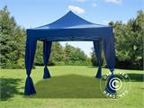 Tenda Dobrável FleXtents PRO 3x3m Azul, inclui 4 cortinas decorativas