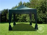 Pop up gazebo FleXtents PRO 3x3 m Green, incl. 4 decorative curtains