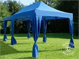 Tenda Dobrável FleXtents PRO 3x6m Azul, inclui 6 cortinas decorativas