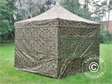 Vouwtent/Easy up tent FleXtents PRO 3x3m Camouflage/Militair, inkl. 4 Zijwanden