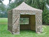 Vouwtent/Easy up tent FleXtents PRO 3x3m Camouflage/Militair, inkl. 4 Zijwanden