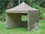 Tente pliante FleXtents PRO 3x3m Camouflage, avec 4 cotés