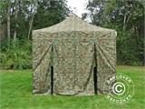 Tenda Dobrável FleXtents PRO 3x3m Camuflagem/Militar, incl. 4 paredes laterais
