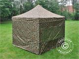 Tente pliante FleXtents PRO 3x3m Camouflage, avec 4 cotés