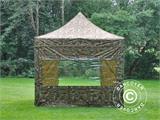 Vouwtent/Easy up tent FleXtents PRO 3x3m Camouflage/Militair, inkl. 4 Zijwanden