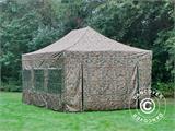 Vouwtent/Easy up tent FleXtents PRO 4x6m Camouflage/Militair, inkl. 8 Zijwanden