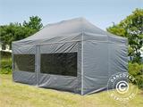 Gazebo pieghevole FleXtents PRO 3x6m Grigio, inclusi 6 fianchi