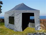 Tente Pliante FleXtents PRO 3x6m Gris, avec 6 cotés