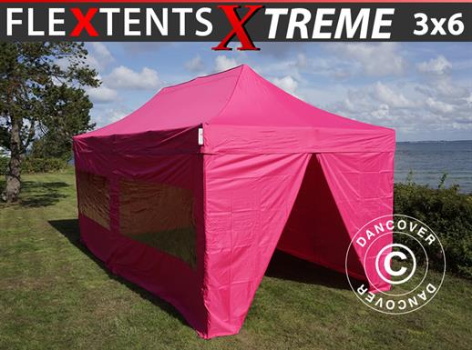Namiot Ekspresowy FleXtents Xtreme 50 3x6m Różowy, mq 6 ściany boczne