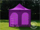 Gazebo pieghevole FleXtents Xtreme 50 Vintage Style 3x3m Viola, inclusi 4 fianchi