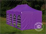 Faltzelt FleXtents Xtreme 50 Vintage Style 3x6m Lila, mit 6 Seitenwänden