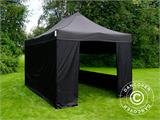 Tente pliante FleXtents PRO 3x4,5m Noir, avec 4 cotés