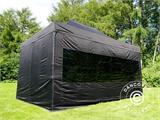 Faltzelt FleXtents PRO 3x4,5m Schwarz, mit 4 Seitenwänden