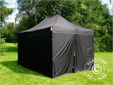 Tente pliante FleXtents PRO 3x4,5m Noir, avec 4 cotés