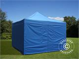 Vouwtent/Easy up tent FleXtents PRO 4x4m Blauw, inkl. 4 zijwanden