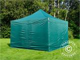 Tente pliante FleXtents PRO 4x4m Vert, avec 4 cotés