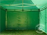 Tente pliante FleXtents PRO 4x4m Vert, avec 4 cotés