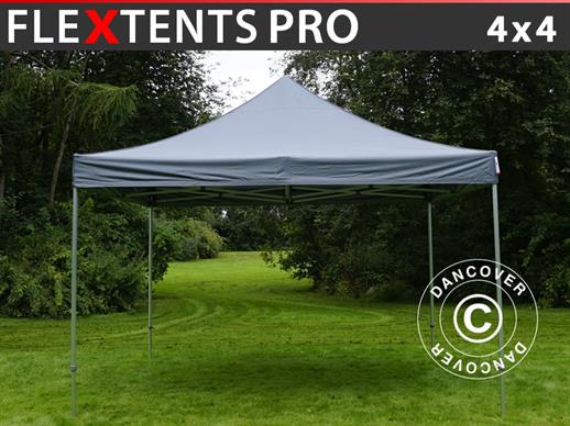 Gazebo pieghevole FleXtents PRO 4x4m Grigio