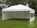 Faltzelt FleXtents PRO 6x6m Weiß, mit 8 Seitenwänden