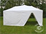 Vouwtent/Easy up tent FleXtents PRO 6x6m Wit, inkl. 8 Zijwanden