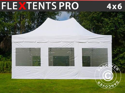 Pop up gazebo FleXtents PRO Peak Pagoda 4x6 m White, incl. 8 sidewalls Pop up gazebo FleXtents PRO Peak Pagoda 4x6 m White, incl. 8 sidewalls