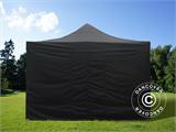 Faltzelt FleXtents PRO 4x8m Schwarz, mit 6 Seitenwänden