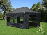 Tente Pliante FleXtents PRO 4x8m Noir, avec 6 cotés