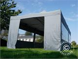 Faltzelt FleXtents PRO 4x8m Grau, mit 6 Seitenwänden