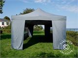 Tente pliante FleXtents PRO 4x8m Gris, avec 6 cotés