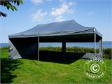 Faltzelt FleXtents PRO 4x8m Grau, mit 6 Seitenwänden