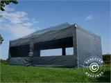 Faltzelt FleXtents PRO 4x8m Grau, mit 6 Seitenwänden