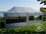 Gazebo pieghevole FleXtents PRO 4x8m Grigio, inclusi 6 fianchi