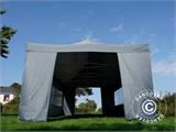 Faltzelt FleXtents PRO 4x8m Grau, mit 6 Seitenwänden