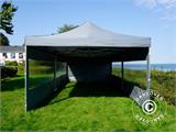 Faltzelt FleXtents PRO 4x8m Grau, mit 6 Seitenwänden