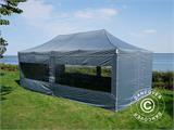 Tente pliante FleXtents PRO 4x8m Gris, avec 6 cotés