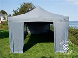 Tente pliante FleXtents PRO 4x8m Gris, avec 6 cotés