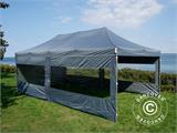 Gazebo pieghevole FleXtents PRO 4x8m Grigio, inclusi 6 fianchi