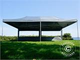 Gazebo pieghevole FleXtents PRO 4x8m Grigio, inclusi 6 fianchi