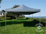 Faltzelt FleXtents PRO 4x8m Grau, mit 6 Seitenwänden