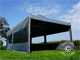 Faltzelt FleXtents Xtreme 50 4x8m Grau, mit 6 Seitenwänden