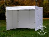 Pop up gazebo FleXtents® PRO Exhibition w/sidewalls, 3x3 m, White, Flame Retardant