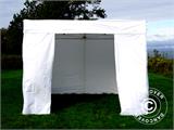 Pop up gazebo FleXtents® PRO Exhibition w/sidewalls, 3x3 m, White, Flame Retardant