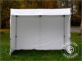 Pop up gazebo FleXtents® PRO Exhibition w/sidewalls, 3x3 m, White, Flame Retardant